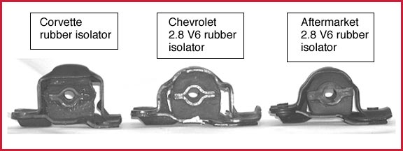 Corvette motor mount and 2.8 V6 mount compared