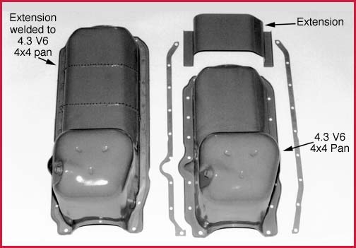 S-10 Truck V-8 conversion parts, JTR catalog page for S10 V8 Conversions: s10 4x4 oil pan