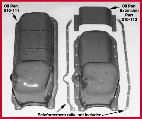 S-10 Truck V-8 conversion parts, JTR catalog page for S10 V8 Conversions: 4x4 oil pan